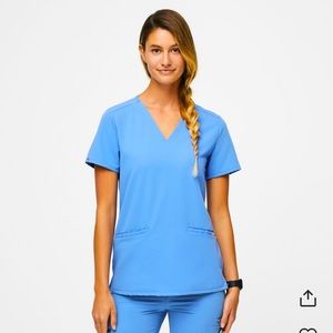 SOLD! Figs Ceil Blue Casma Three Pocket scrub top